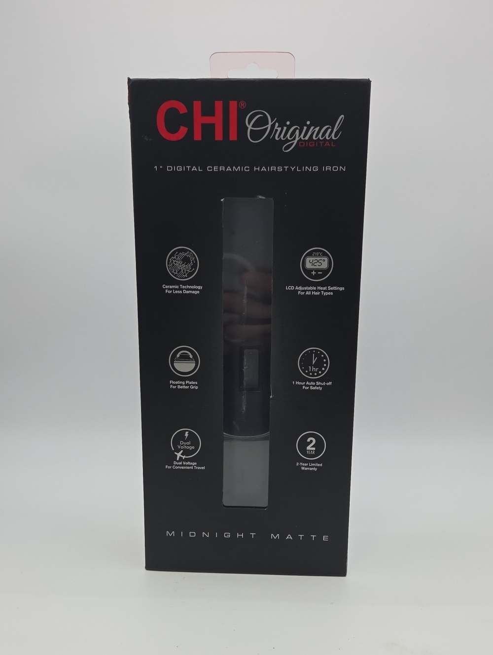 CHI Original 1" Digital Ceramic Hairstyling Iron - Midnight Matte Black